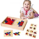 VIGA Drewniana Mozaika Geometryczna Klocki Dienesa Układanka Logiczna Montessori148 el Viga Toys