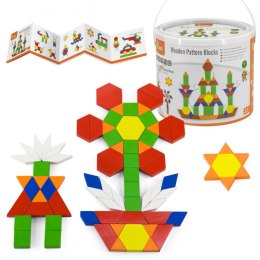 VIGA Drewniane Klocki Płaskie w wiaderku 250 elementów Montessori Viga Toys