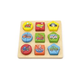 VIGA Puzzle Drewniane Układanka Klocki Pojazdy Viga Toys