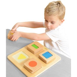 MASTERKIDZ Sensoryczny Sorter Drewniany Kształty i Kolory Montessori Masterkidz