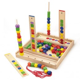 VIGA Drewniana Gra edukacyjna Logiczne koraliki 104 elementy Montessori Viga Toys