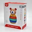 TOOKY TOY Drewniana Układanka Piramidka Kształty Miś 11 el. Tooky Toy