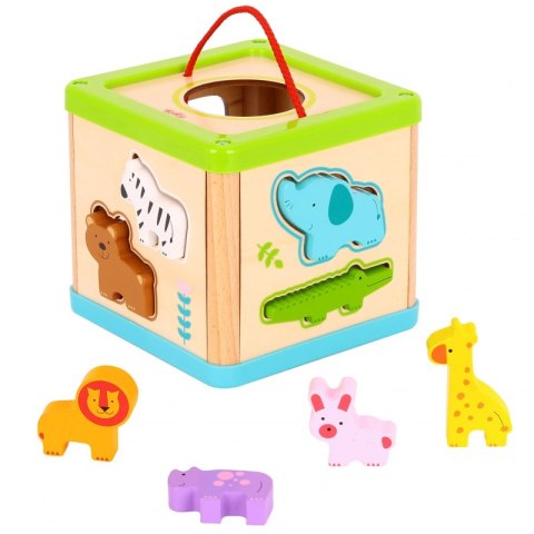 TOOKY TOY Drewniany Sorter Kostka Edukacyjna Zwierzątka Tooky Toy