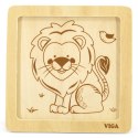 VIGA Poręczne Drewniane Puzzle Lew Viga Toys