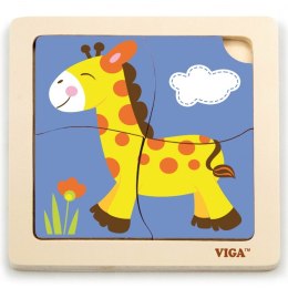 VIGA Poręczne Drewniane Puzzle Żyrafa Viga Toys