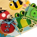 Tooky Toy Drewniana Tablica Edukacyjna Sorter Trening Ćwiczenia Sznurek Guzik Klamerka Tooky Toy