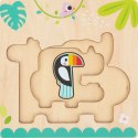 Tooky Toy Drewniane Puzzle Montessori Wielowarstwowe Tablica Zwierzątka Leśne 7 el. Tooky Toy