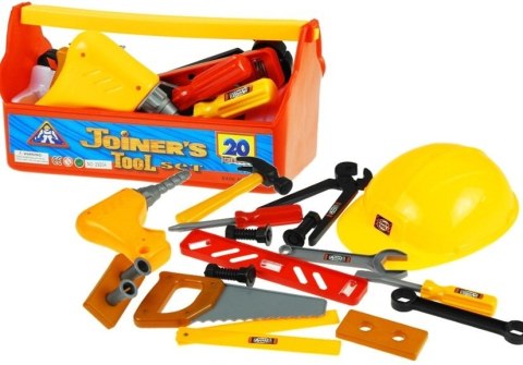 Zestaw Narzędzi w Skrzynce Majsterkowicz Kask 20 elementów LEAN Toys