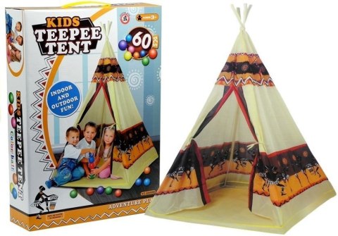 Namiot Tipi Indiański Dom Zabaw + 60 Piłek 155 cm LEAN Toys