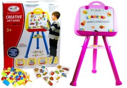 Tablica Magnetyczna Stojąca Pisak Magnes Różowa LEAN Toys