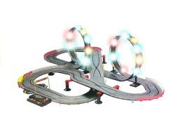 Tor Wyścigowy 2 Autka Slot Cars 1:43 Pętla Lampki LEAN Toys