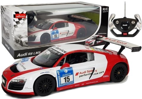 Auto R/C Audi R8 LMS Rastar 1:14 Biało-Czerwone Rastar