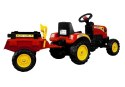 Traktor Branson z Przyczepą czerwony Pedały 135 cm LEAN Toys