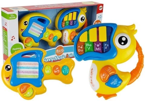 Pianinko i Gitara na Baterie Papuga Rybka LEAN Toys