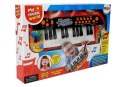 Keyboard Pianinko 24 Klawisze USB Mikrofon Czerwony LEAN Toys