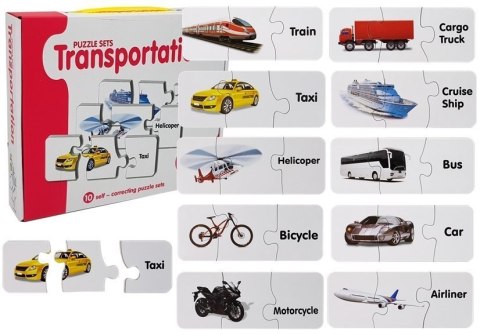 Puzzle Edukacyjne Układanka Transport 10 Połączeń LEAN TOYS