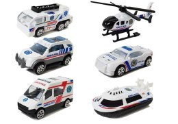 Zestaw Pojazdów Ambulans Pogotowie Resoraki 1:64 6 Sztuk LEAN Toys