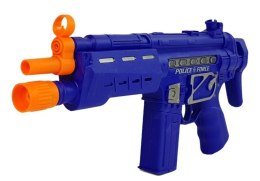 Zestaw Policyjny Pistolet Odznaka Granatowy Dźwięk Efekty Świetlne 37cm LEAN Toys