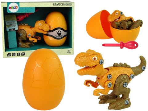 Zestaw Dinozaur Tyranozaur Rex z Jajkiem DIY Śrubokręt Pomarańczowy LEAN Toys