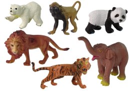 Zestaw 6 Figurek Dzikie Zwierzęta Safari Figurka Tygrys Małpa Lew LEAN Toys