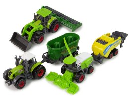 Zestaw 6 Pojazdów Rolniczych Traktor Kombajn Metalowe Elementy LEAN Toys