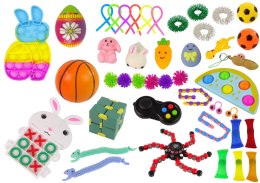 Zestaw Zabawek Wielkanocnych Fidget Toys Pop It Squishy Antystresowe 42 Elementy LEAN Toys