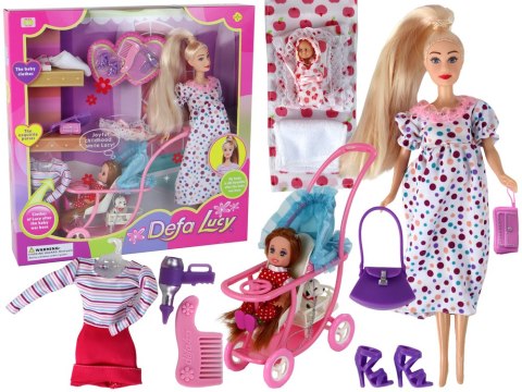 Lalka Lucy W Ciąży Zestaw Akcesoria XXL LEAN Toys