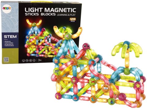 Świecąca Zjeżdżalnia Dla Kulek Klocki Magnetyczne 128 Elementów LEAN Toys