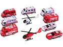 Zestaw Autek Resoraki Pojazdy Straż Pożarna Ambulans LEAN TOYS