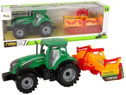 Zielony Traktor z Pomarańczowym Kultywatorem Napęd dla Dzieci LEAN Toys