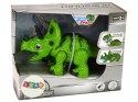 Interaktywny Dinozaur Triceratops Para Wodna Dźwięk Zielony LEAN Toys