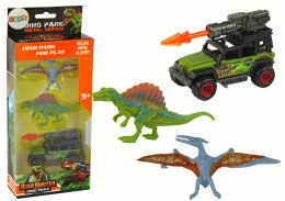 Dinozaury Figurki Zestaw Auto Rakieta Pomarańczowy LEAN Toys