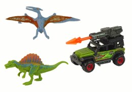 Dinozaury Figurki Zestaw Auto Rakieta Pomarańczowy LEAN Toys