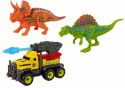 Dinozaury Figurki Zestaw Samochód Z Rakietą Żółty LEAN Toys