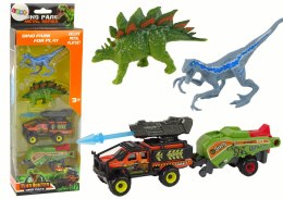 Dinozaury Zestaw Auto Rakieta Pomarańczowy Naczepa LEAN Toys