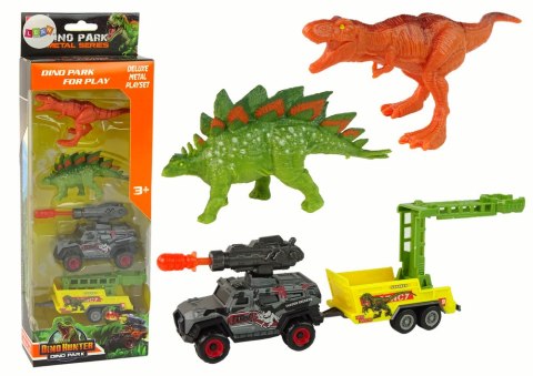 Dinozaury Zestaw Auto Rakieta Przyczepa LEAN Toys