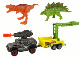 Dinozaury Zestaw Auto Rakieta Przyczepa LEAN Toys