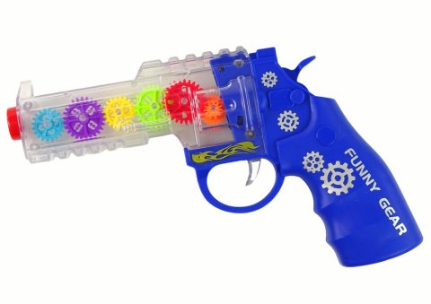 Pistolet Kolorowe Światła Dźwięk Niebieski LEAN TOYS