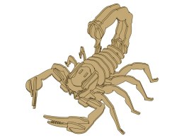 Drewniane Puzzle Przestrzenne 3D Skorpion Składanka Edukacyjna 35 Elementów LEAN Toys