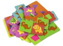 Gra Logiczna Puzzle Dwustronne Domino Dinozaury 10cm x 5cm 28 El. LEAN Toys