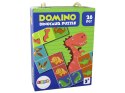 Gra Logiczna Puzzle Dwustronne Domino Dinozaury 10cm x 5cm 28 El. LEAN Toys