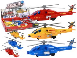 Helikopter Śmigłowiec Aluminiowy Ratunkowy Z Napędem Mix Dźwięk Światła LEAN Toys