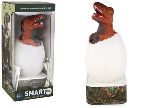 Lampka Jajko Dinozaur LED Micro USB Czerwony T-Rex LEAN Toys