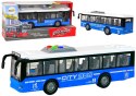 Autobus Na Baterie Światła Dźwięki Napęd Frykcyjny Niebieski 1:16 LEAN Toys