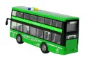 Autobus Piętrowy Na Baterie Światła Dźwięki Napęd Frykcyjny Zielony 1:16 LEAN Toys