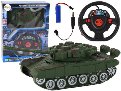 Czołg R/C Zdalnie Sterowany Światła Dźwięk Zielony 1:18 27MHz LEAN Toys