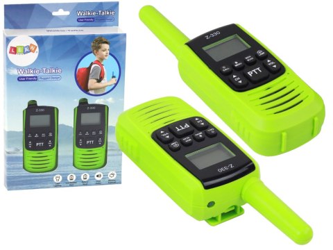 Krótkofalówki Walkie-Talkie Zielone Zasięg 3km Gadżet Do Komunikacji LEAN Toys