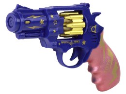 Pistolet Niebiesko - Różowy Revolver Broń Dźwięki Światła LEAN TOYS