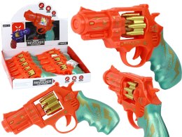 Pistolet Pomarańczowy Revolver Broń Dźwięki Światła LEAN TOYS