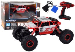 Auto Terenowe Zdalnie Sterowane RC 1:18 2.4G Czerwone LEAN Toys